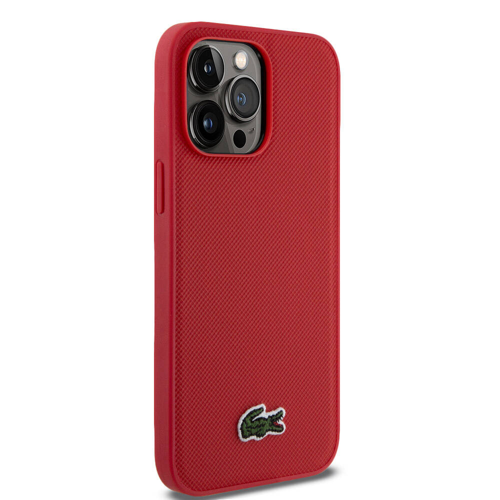 iPhone 14 Pro Max Kılıf Lacoste Orjinal Lisanslı PU Pike Desenli Arka Yüzey İkonik Timsah Dokuma Logolu Kılıf Yeşil
