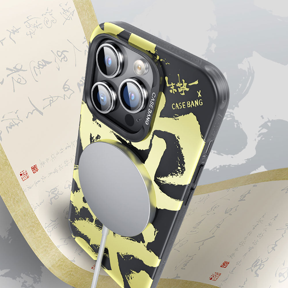 iPhone 14 Pro Max Kılıf Magsafe Şarj Özellikli Benks Casebang Calligraphy Joy Kılıf Siyah