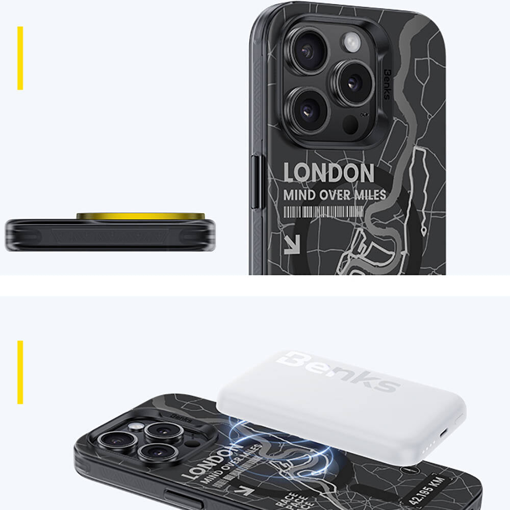 iPhone 14 Pro Max Kılıf Magsafe Şarj Özellikli Benks City Serisi Kılıf Mavi