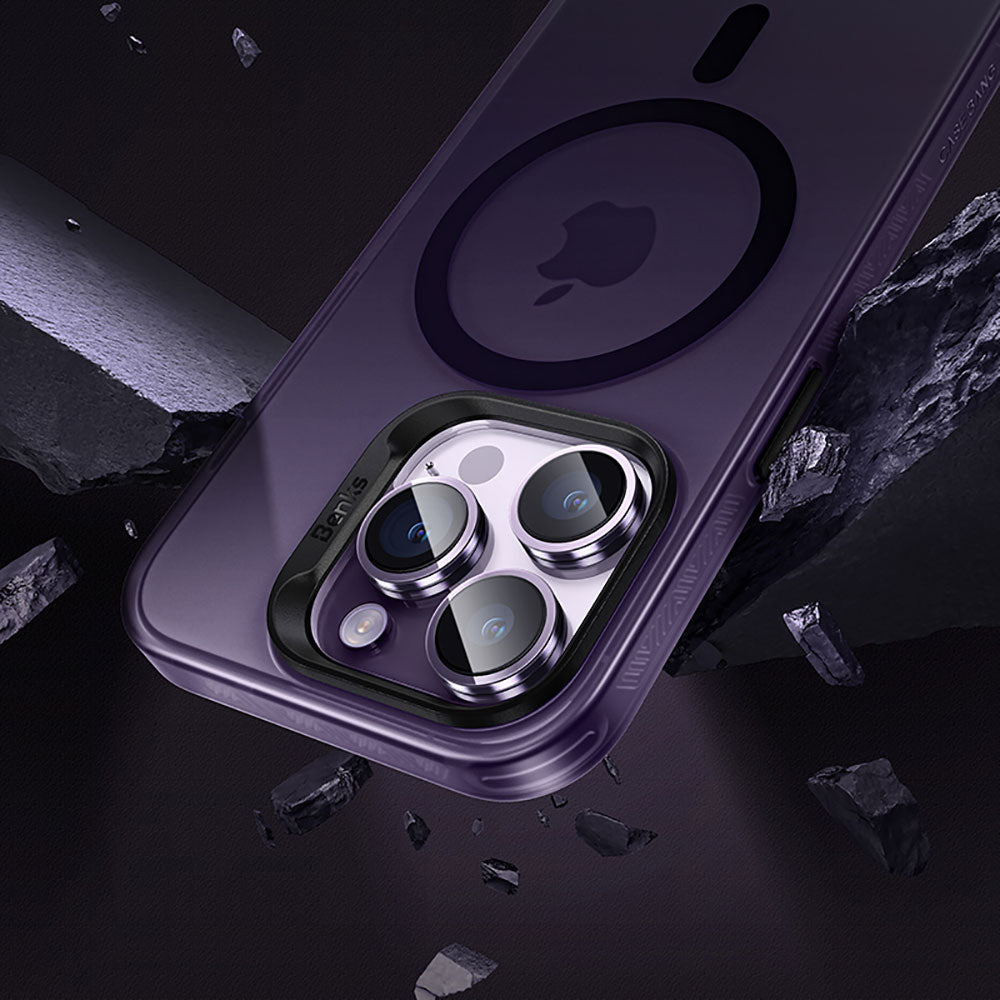 iPhone 14 Pro Max Kılıf Magsafe Şarj Özellikli Benks Lucid Armor Kılıf Siyah