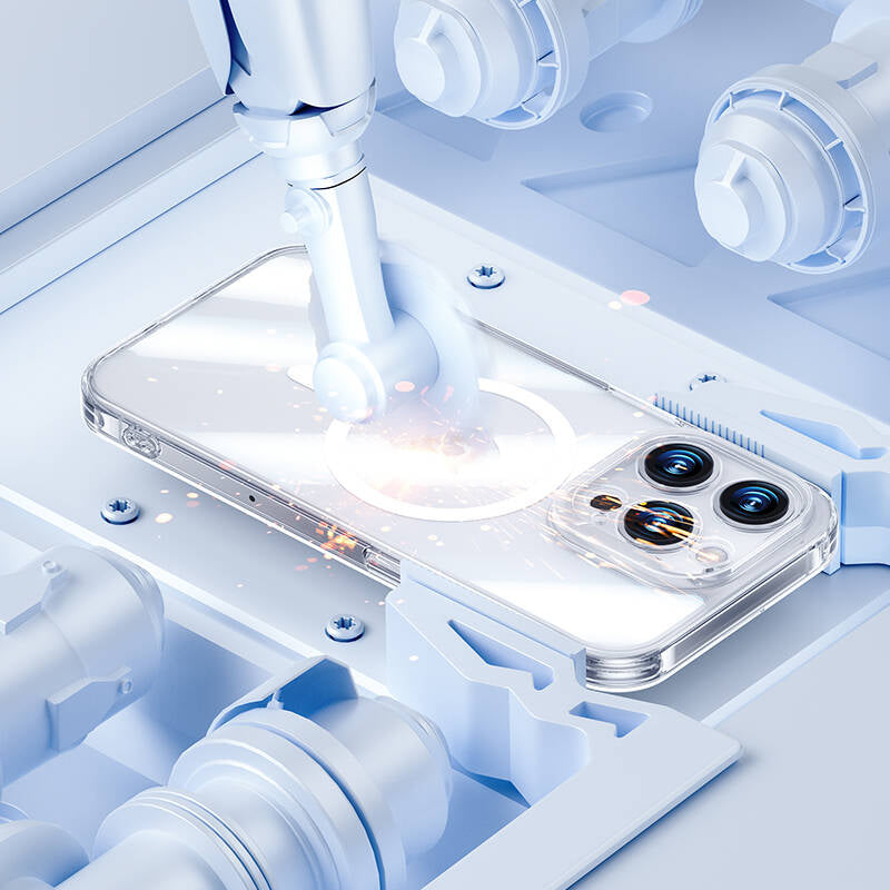 iPhone 14 Pro Max Kılıf Magsafe Şarj Özellikli Kamera Korumalı Benks Corning Glass Serisi Kılıf Renksiz