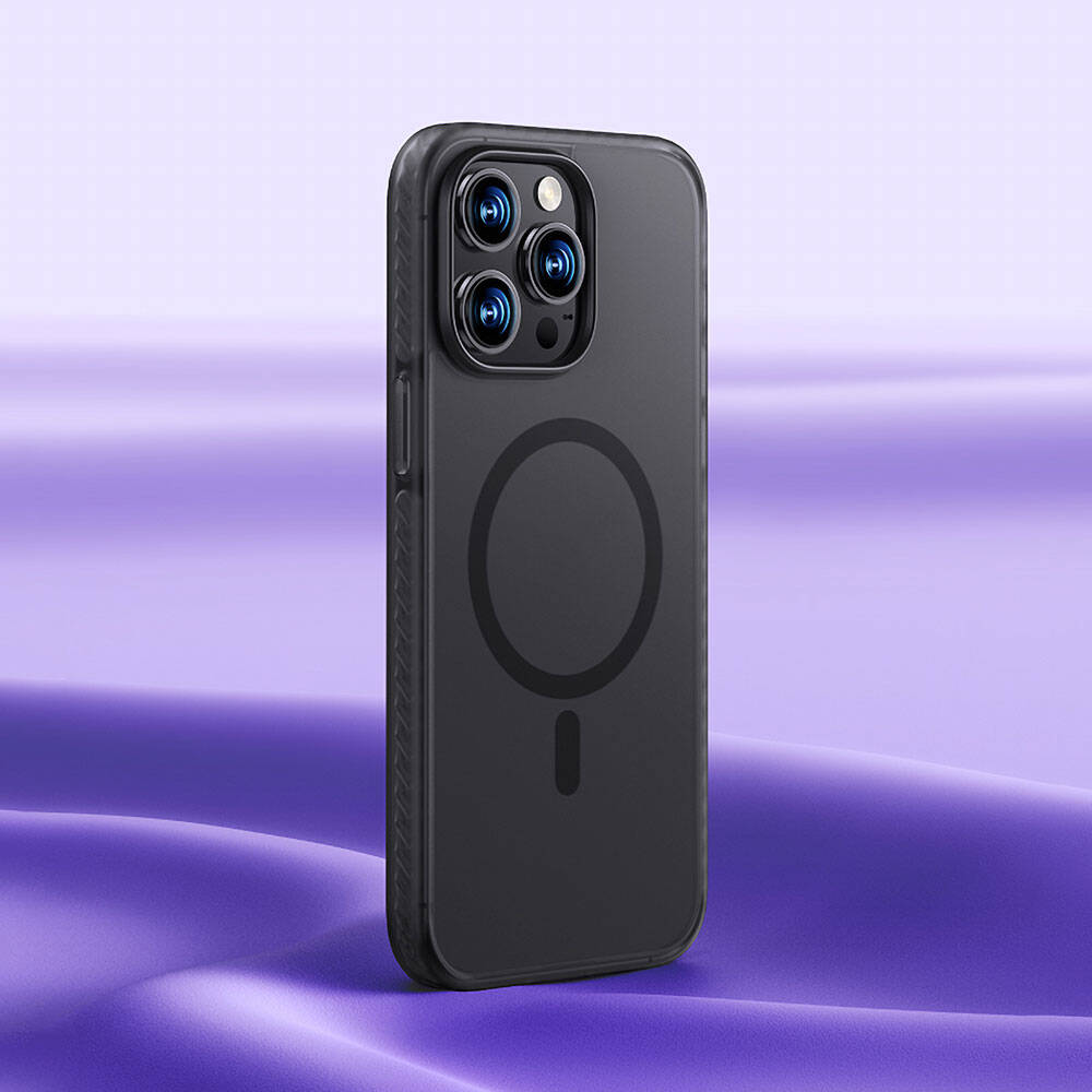 iPhone 14 Pro Max Kılıf Magsafe Şarj Özellikli Mat Arka Yüzey Benks Drop Resistance Kılıf Mavi