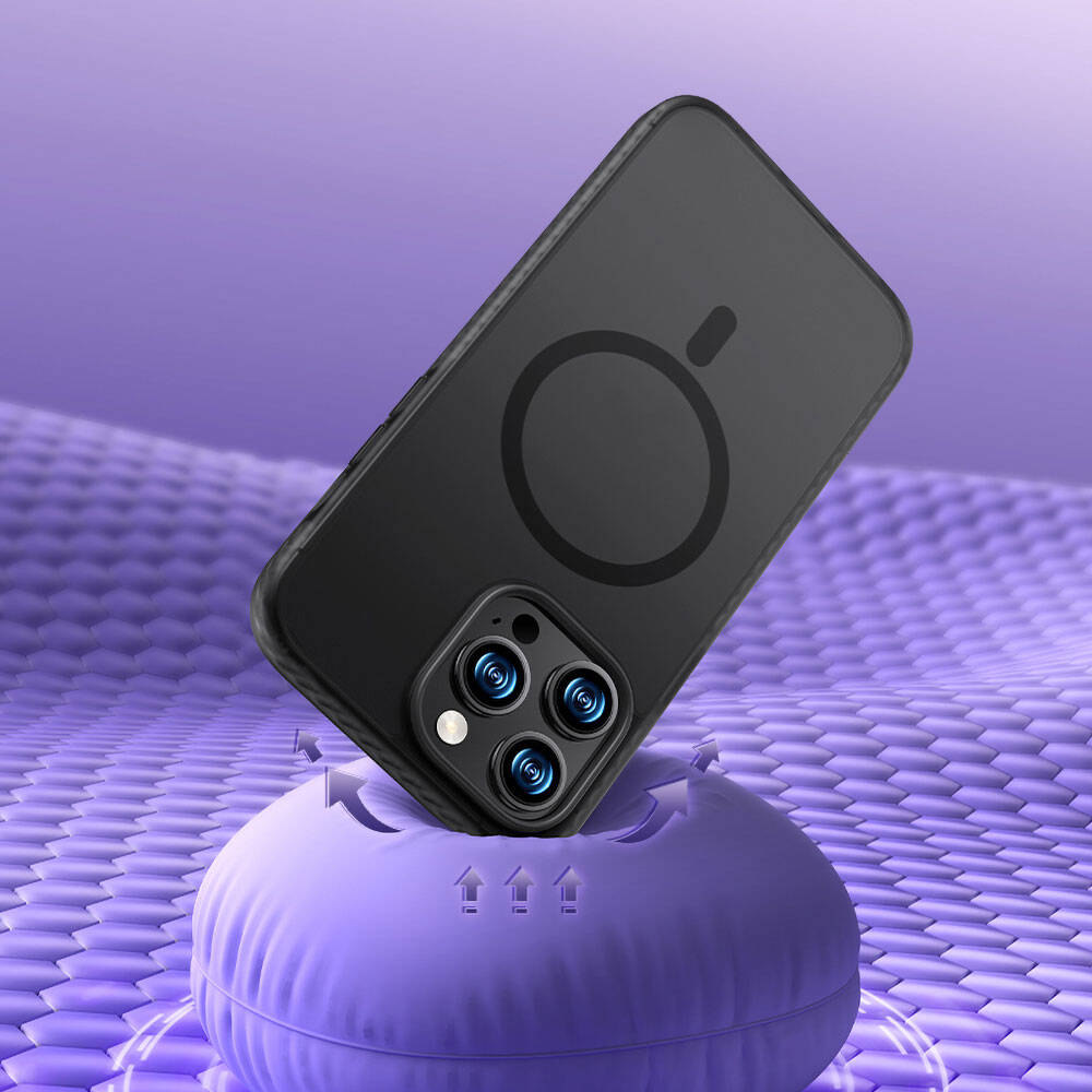 iPhone 14 Pro Max Kılıf Magsafe Şarj Özellikli Mat Arka Yüzey Benks Drop Resistance Kılıf Mavi