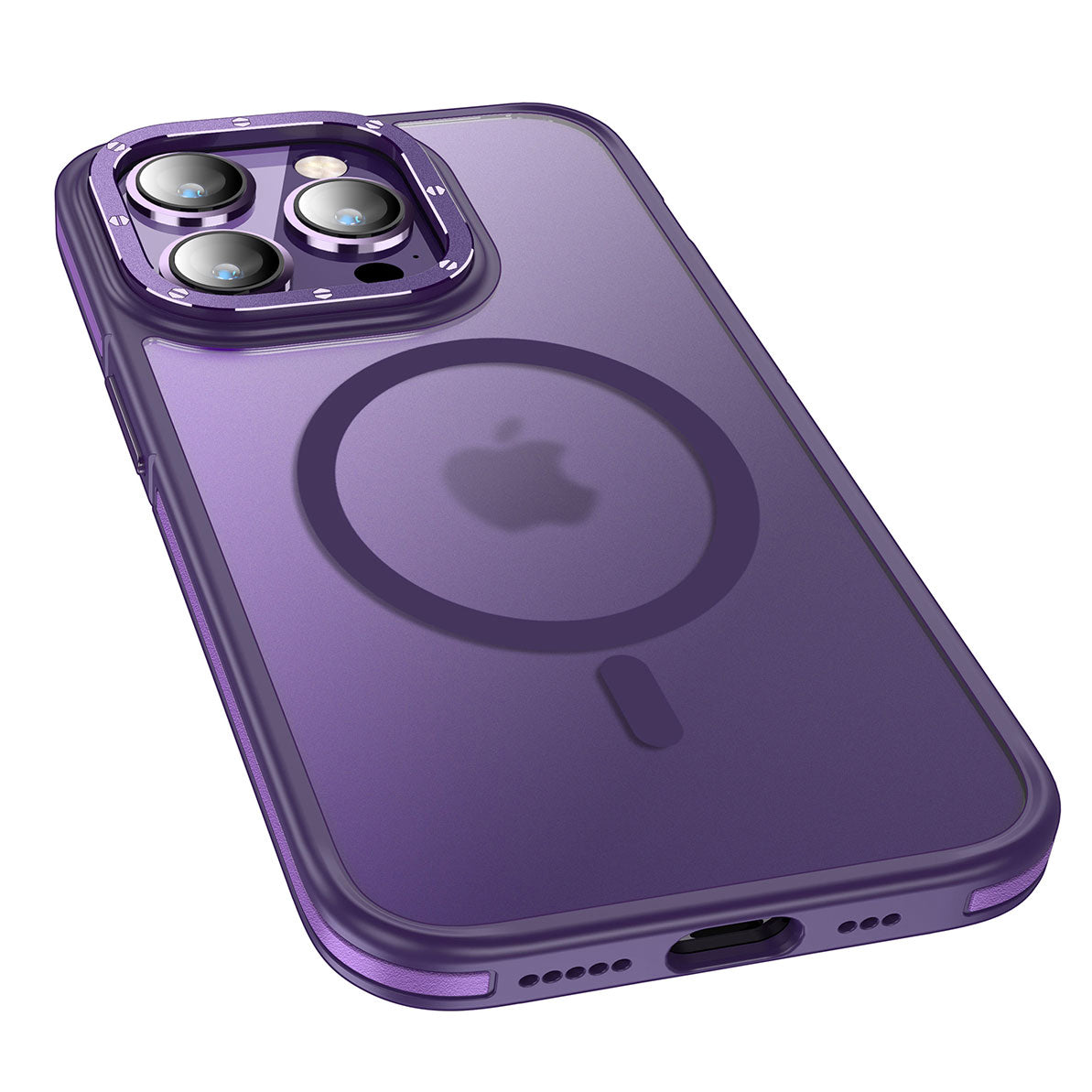 iPhone 14 Pro Max Kılıf Magsafe Şarj Özellikli Mat Görünümlü Wlons Vevo Kılıf Derin Mor