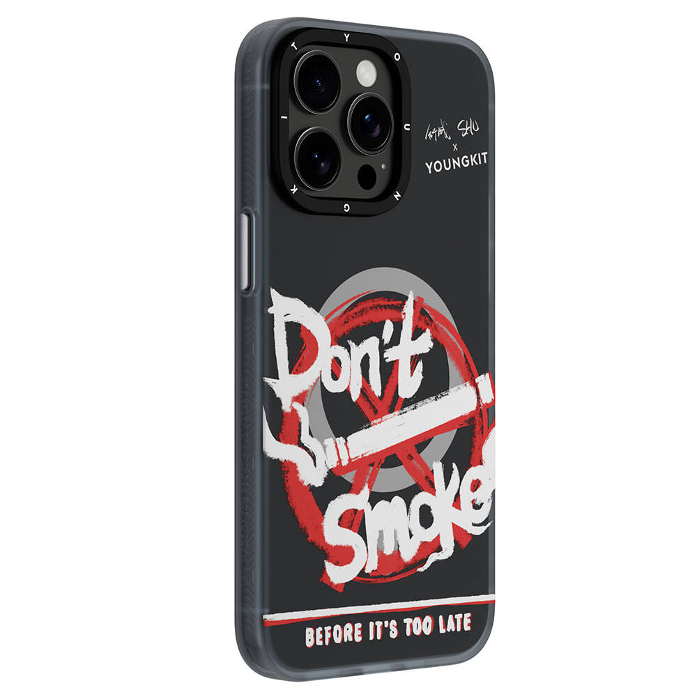 iPhone 14 Pro Max Kılıf Magsafe Şarj Özellikli Shu Tasarımlı Youngkit City Serisi Kılıf Siyah-Kırmızı