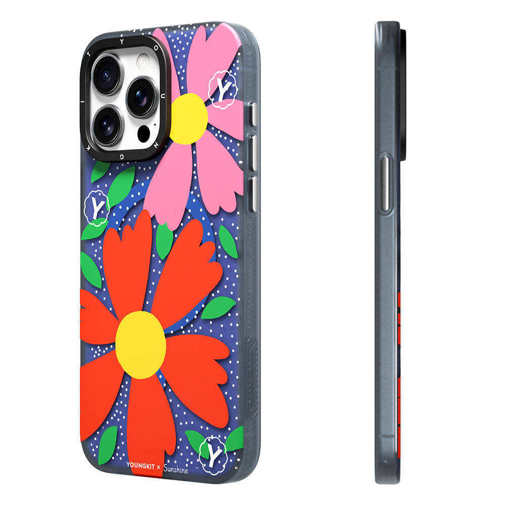 iPhone 14 Pro Max Kılıf Magsafe Şarj Özellikli Sunshine Tasarımlı Youngkit Colorful Serisi Kılıf Kırmızı