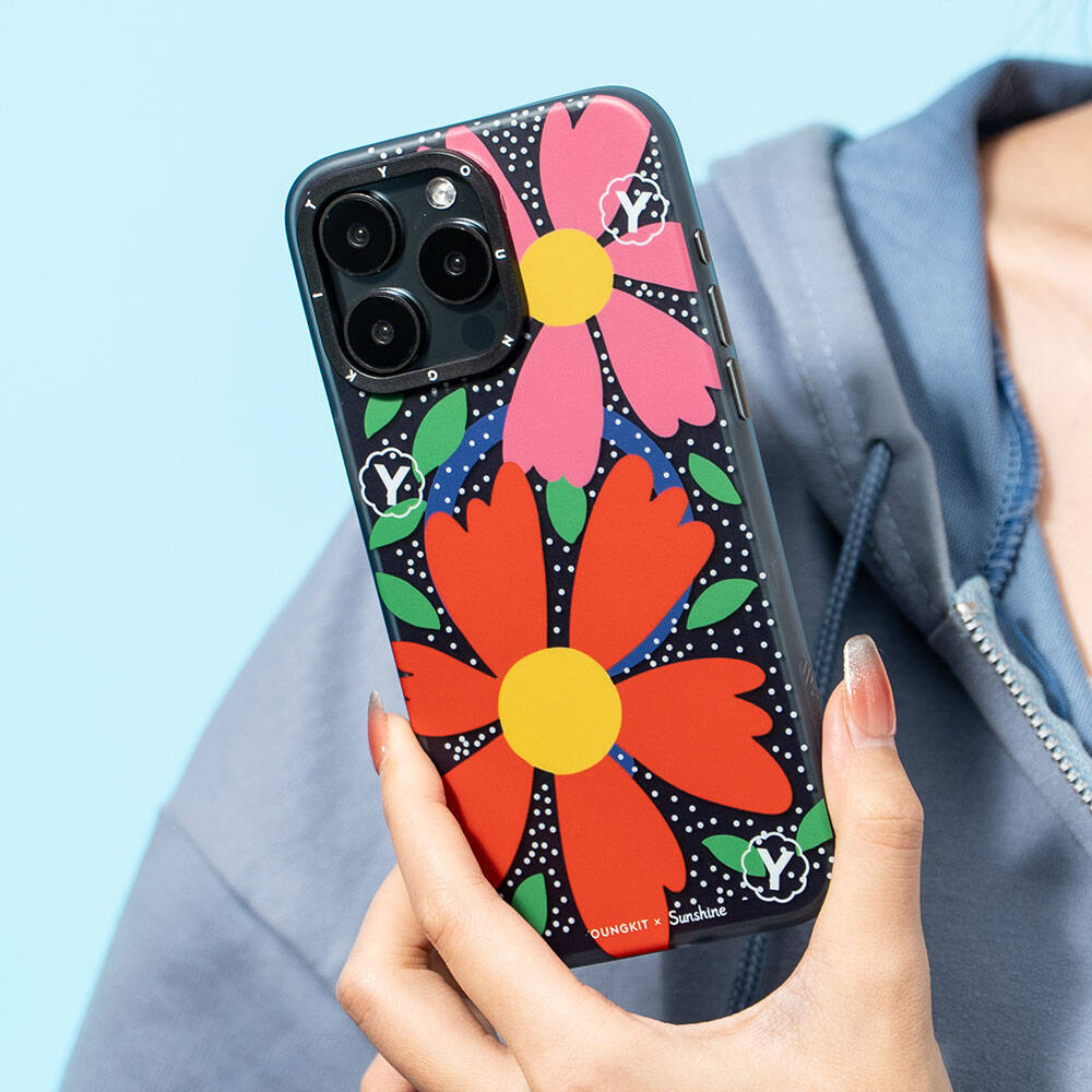 iPhone 14 Pro Max Kılıf Magsafe Şarj Özellikli Sunshine Tasarımlı Youngkit Colorful Serisi Kılıf Kırmızı