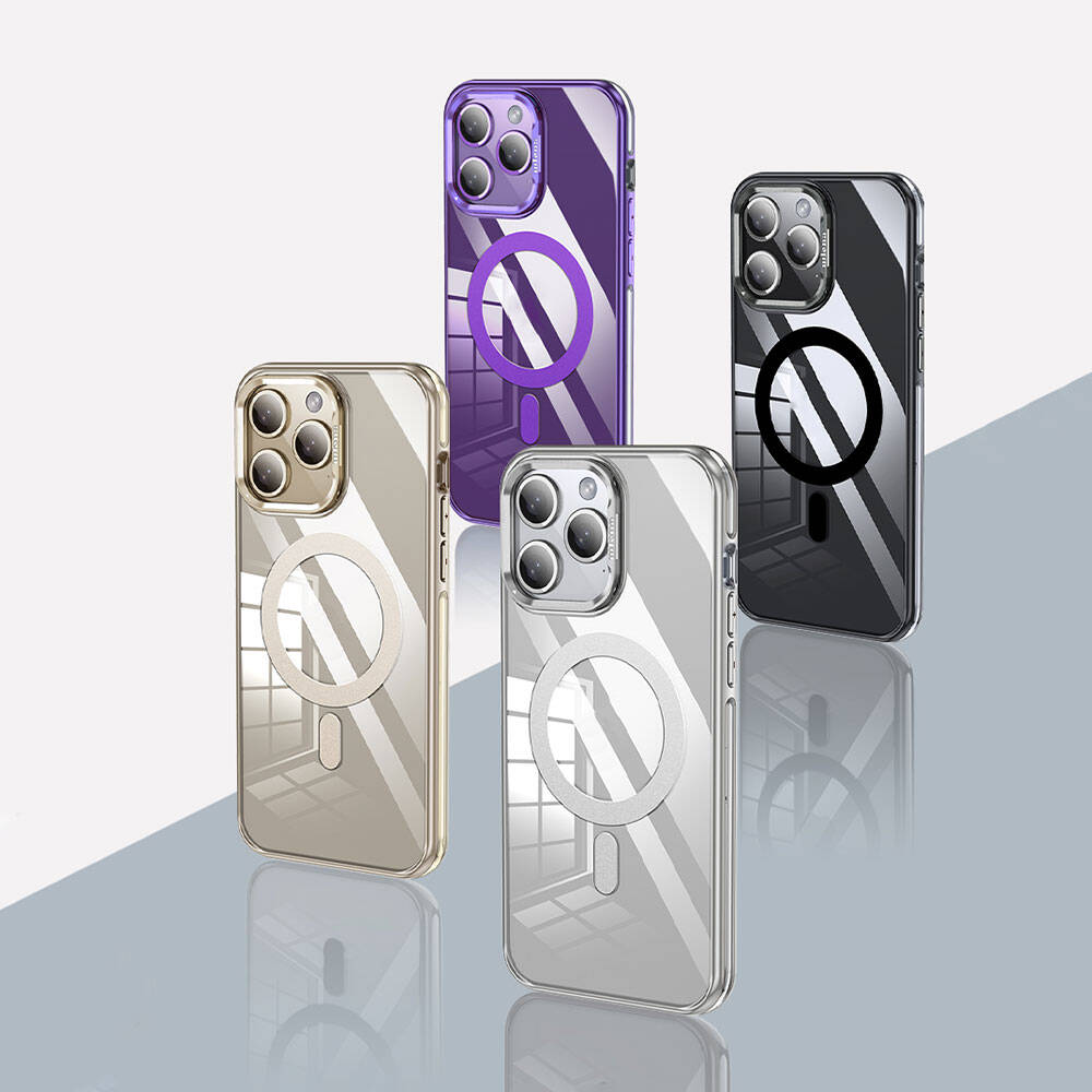 iPhone 14 Pro Max Kılıf Magsafe Şarj Özellikli Wlons Standlı Efsane Kılıf Gold