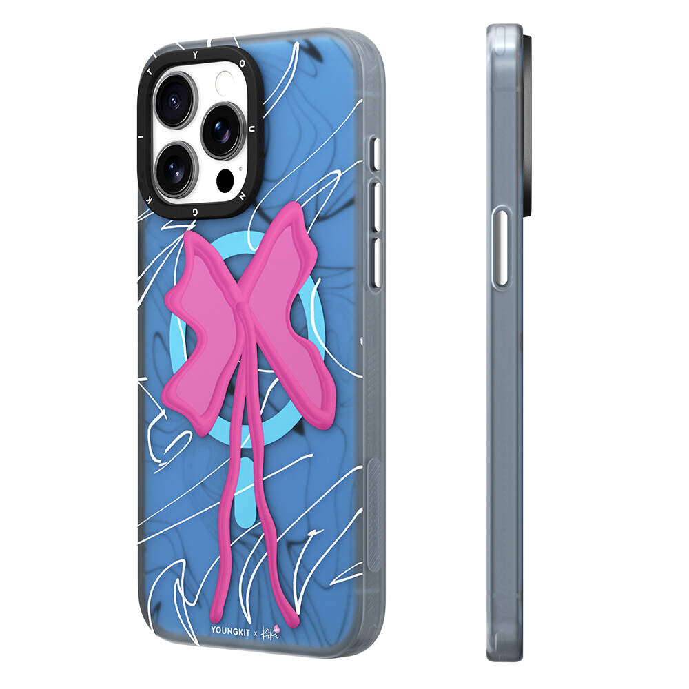 iPhone 14 Pro Max Kılıf Magsafe Şarj Özellikli Youngkit Anti-Trend Serisi Kılıf Mavi