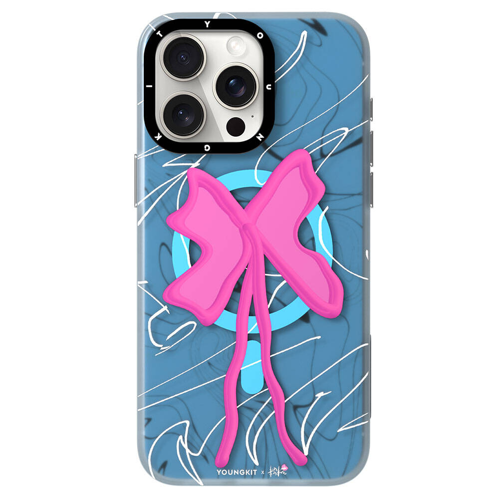 iPhone 14 Pro Max Kılıf Magsafe Şarj Özellikli Youngkit Anti-Trend Serisi Kılıf Mavi