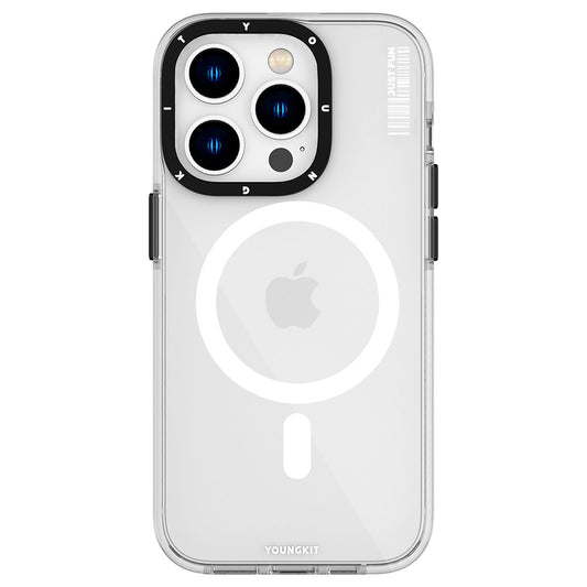 iPhone 14 Pro Max Kılıf Magsafe Şarj Özellikli YoungKit Crystal Color Serisi Kılıf Renksiz