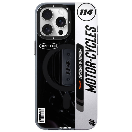 Apple iPhone 14 Pro Max Kılıf M-safe Şarj Özellikli Youngkit Motorcycle Legend Serisi Kapak