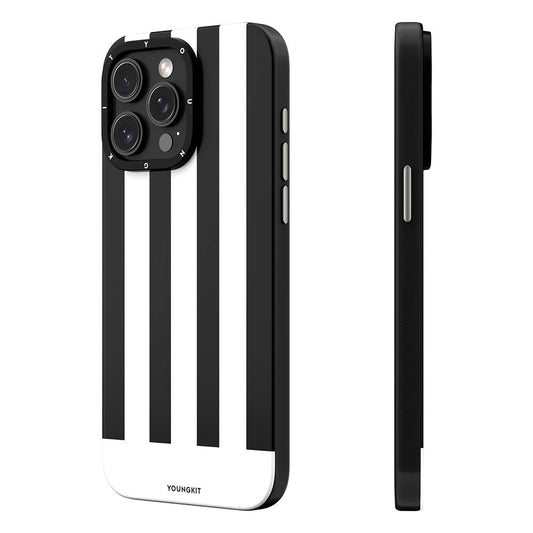 iPhone 14 Pro Max Kılıf Magsafe Şarj Özellikli Youngkit Striped Piano Keys Serisi Kılıf Siyah