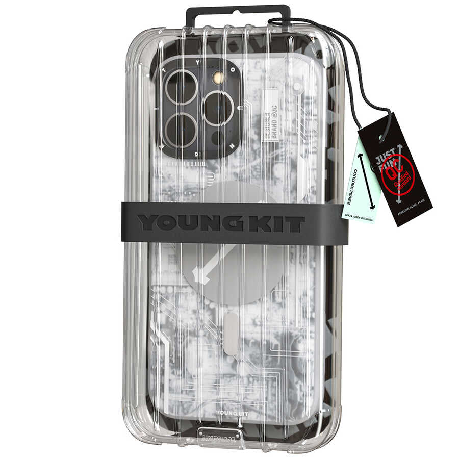 iPhone 14 Pro Max Kılıf Magsafe Şarj Özellikli YoungKit Technology Serisi Kılıf Mor