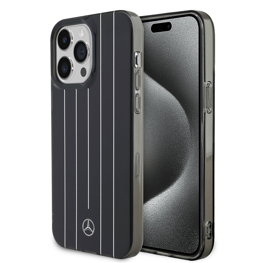 Apple iPhone 14 Pro Max Kılıf Mercedes Benz Orjinal Lisanslı New Urban 3 Sert PC Paralel Çizgi Desenli Kapak