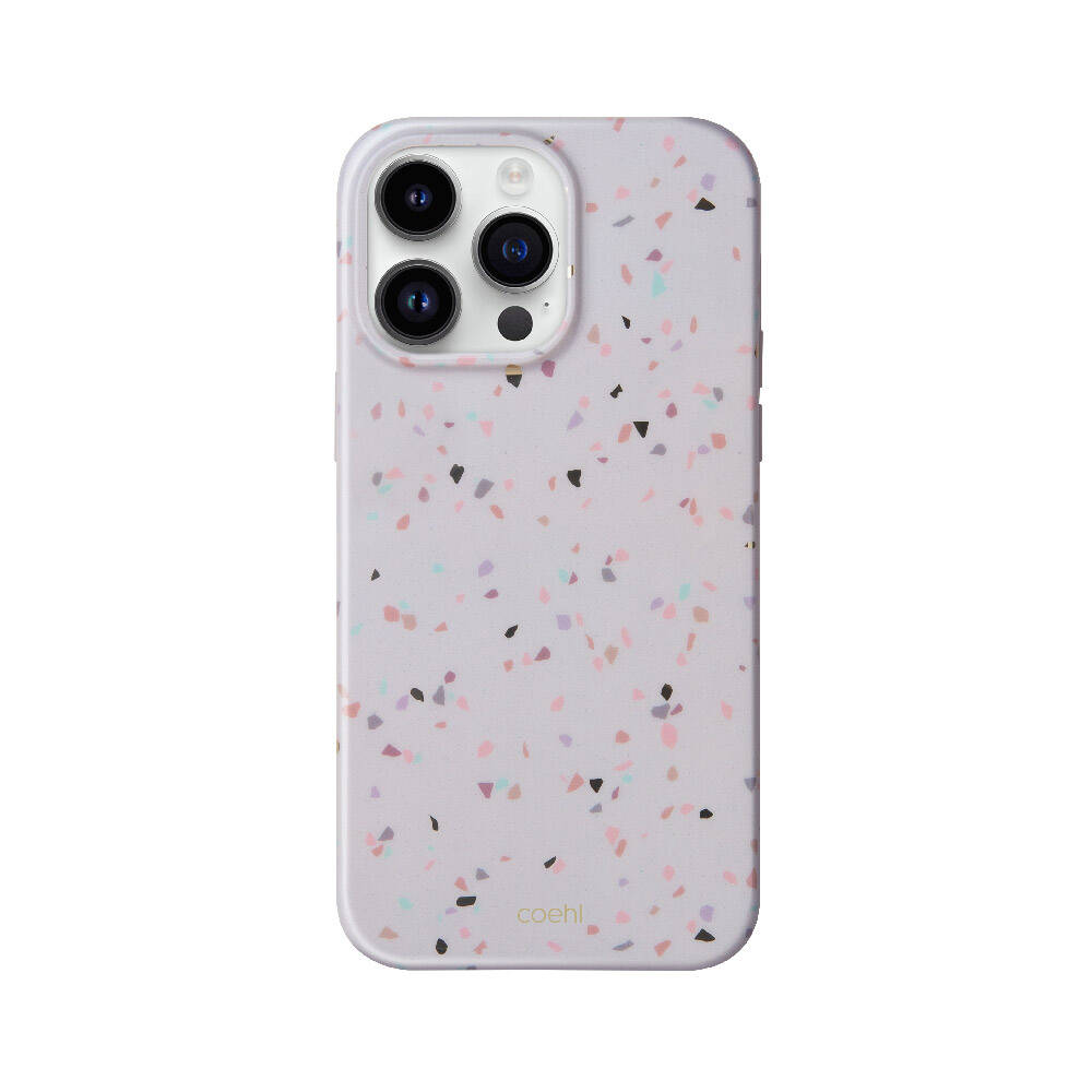iPhone 14 Pro Max Kılıf Mozaik Desenli Coehl Terrazzo Kılıf Pembe