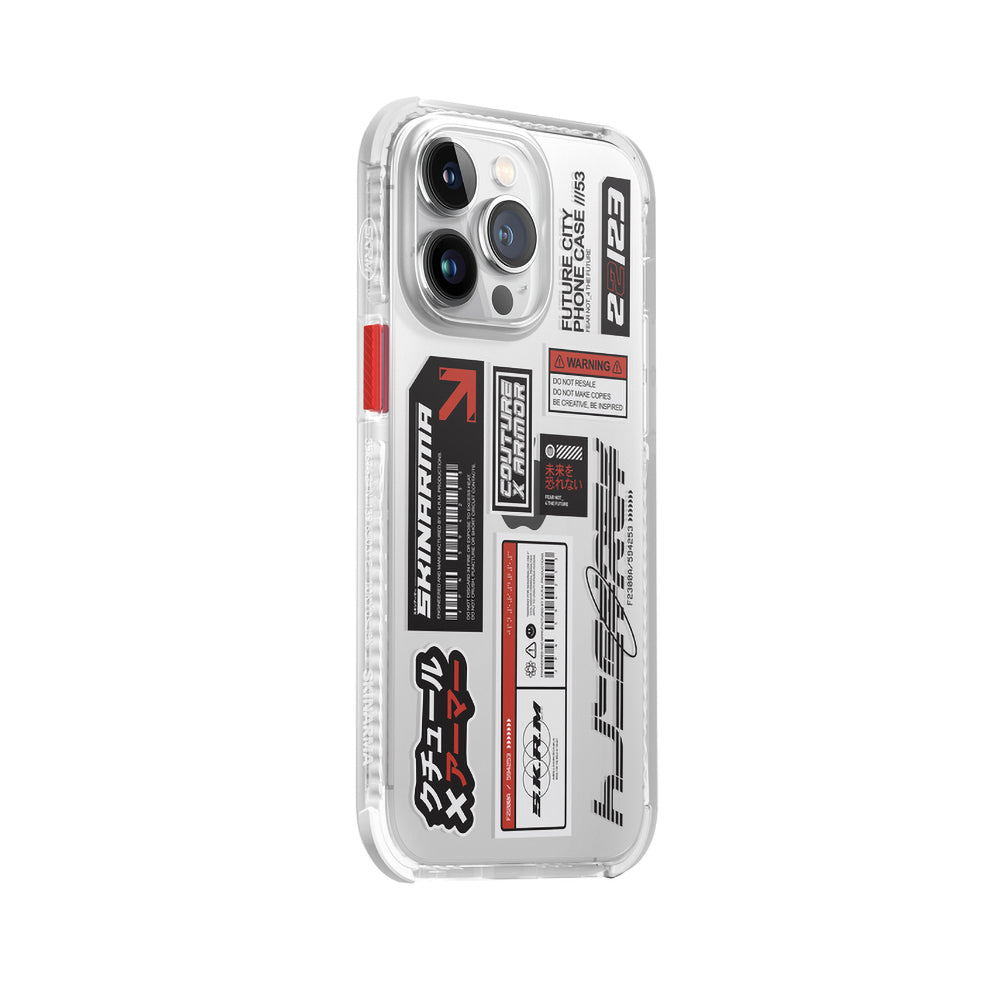 iPhone 14 Pro Max Kılıf SkinArma Şeffaf Desenli Airbag Tasarımlı Taito Kılıf Füme