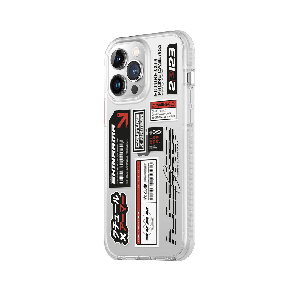 iPhone 14 Pro Max Kılıf SkinArma Şeffaf Desenli Airbag Tasarımlı Taito Kılıf Füme