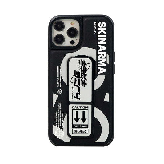 iPhone 14 Pro Max Kılıf SkinArma Standlı Deri Görünümlü Bango Kılıf Gümüş