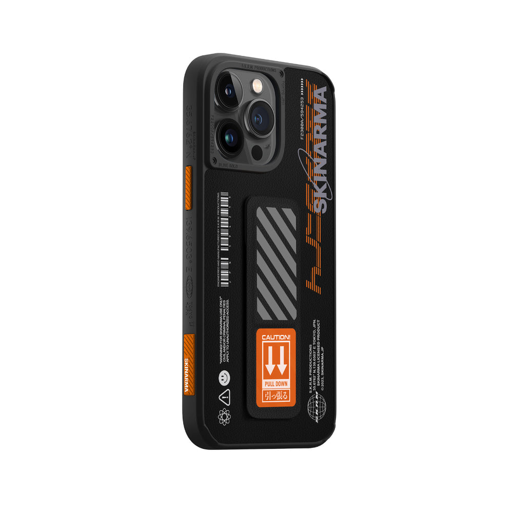 iPhone 14 Pro Max Kılıf SkinArma Standlı Deri Görünümlü Shingoki Kılıf Turuncu