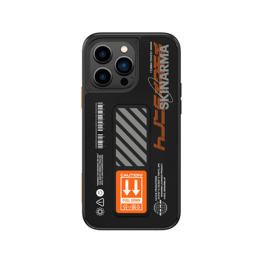 iPhone 14 Pro Max Kılıf SkinArma Standlı Deri Görünümlü Shingoki Kılıf Turuncu