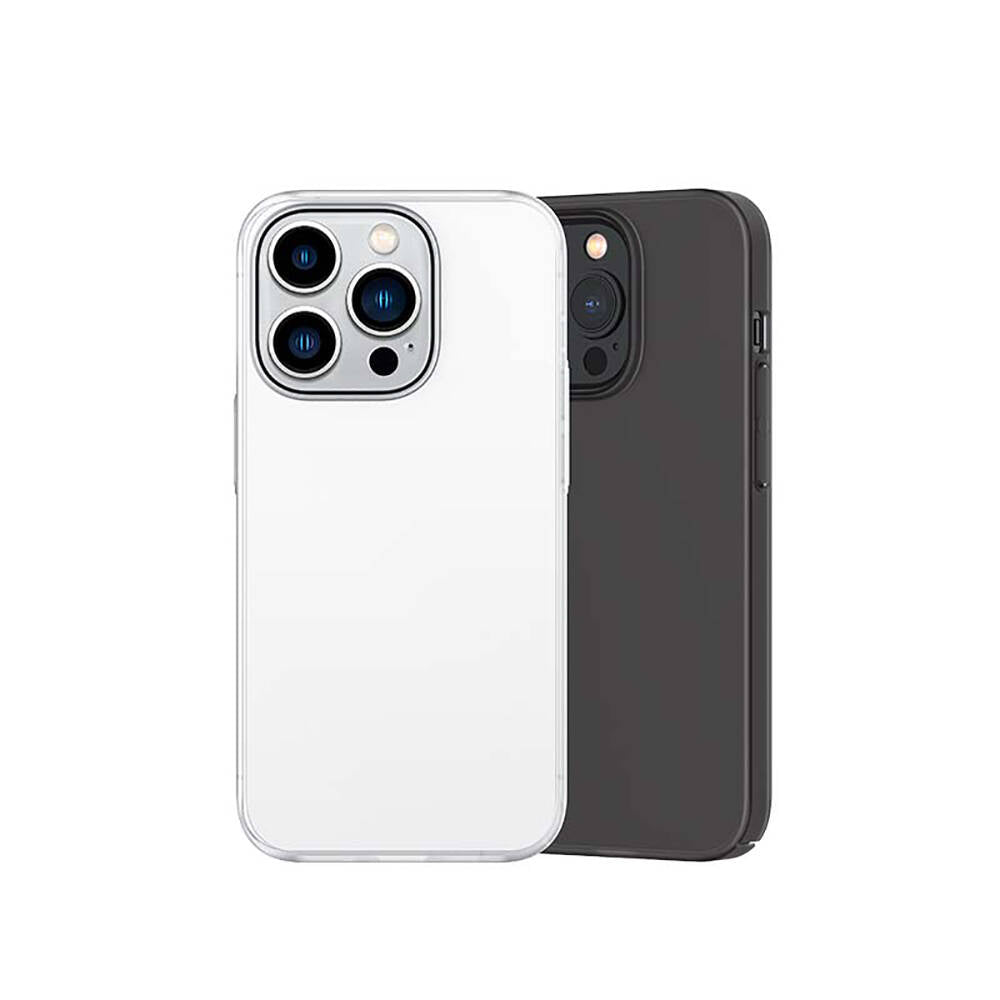 iPhone 14 Pro Max Kılıf Ultra İnce Mat PC Arka Yüzey Recci Elite Serisi Kılıf Gri