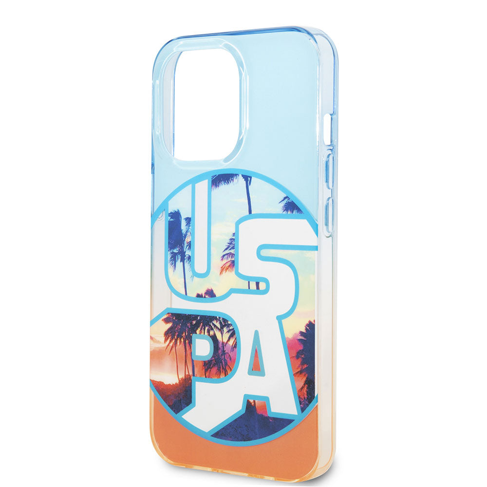 iPhone 14 Pro Max Kılıf U.S. POLO ASSN. Renkli Yaprak Baskılı Dizayn Kılıf Yeşil