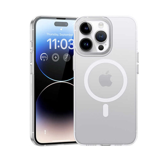 iPhone 14 Pro Max Kılıf Wireless Şarj Destekli Benks Magnetik Haze Kılıf Mavi
