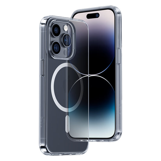 iPhone 14 Pro Max Kılıf Wireless Şarj Destekli Benks Yeni Magnetik Crystal PC Kılıf Renksiz