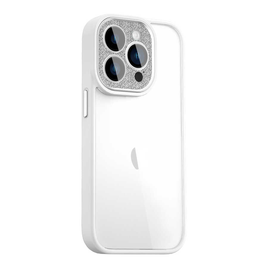 Apple iPhone 14 Pro Max Kılıf Wiwu GCC-105 Lens Korumalı Renkli Kenar Arkası Şeffaf Multicolor Kapak