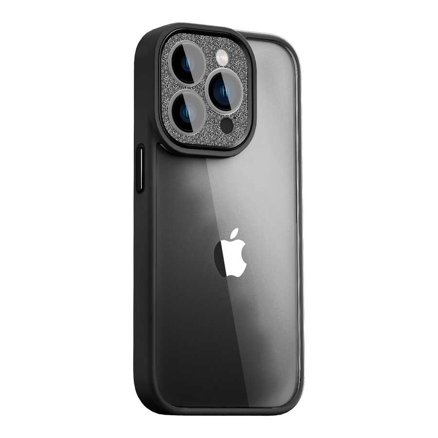 Apple iPhone 14 Pro Max Kılıf Wiwu GCC-105 Lens Korumalı Renkli Kenar Arkası Şeffaf Multicolor Kapak