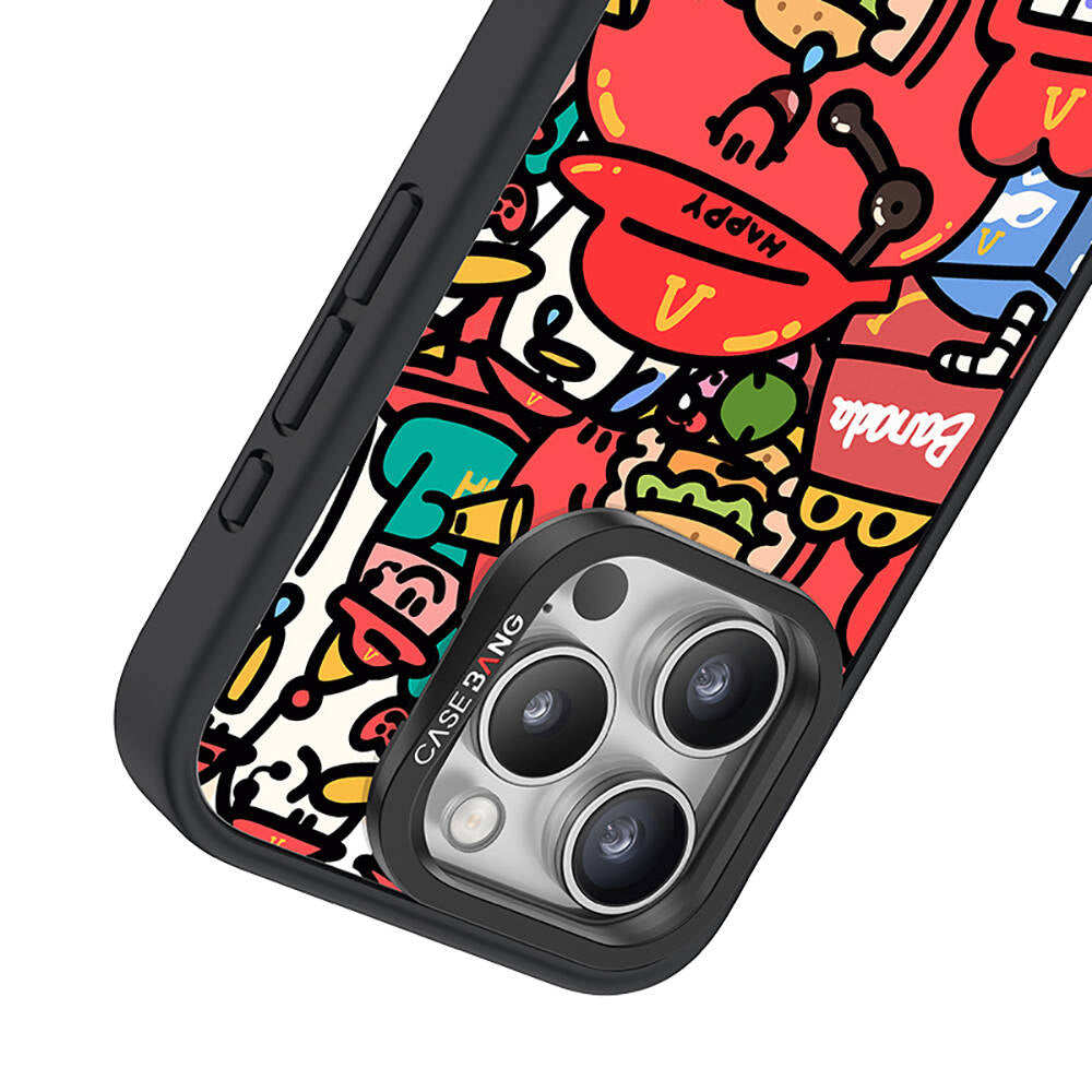 iPhone 14 Pro Max Magsafe Şarj Özellikli Casebang Ahhey Serisi Arka Panel Kırmızı