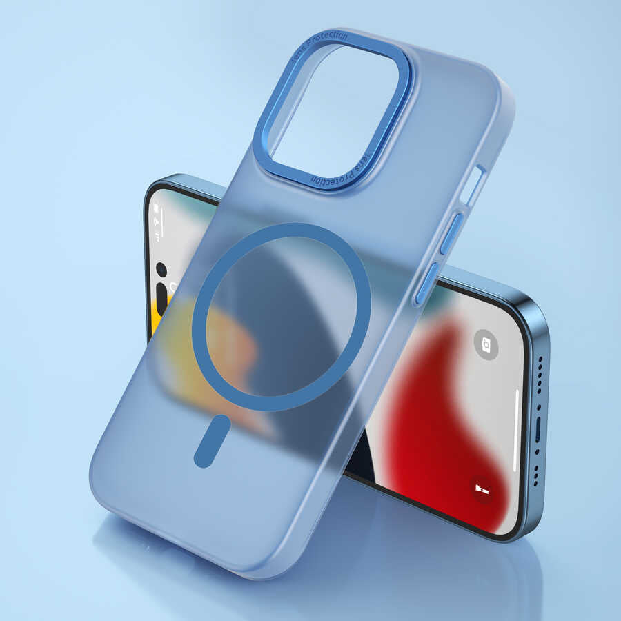 iPhone 14 Wiwu Frosted Magnetic Buzlu Sert PC Kılıf Siyah