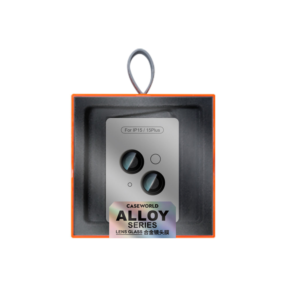 Apple iPhone 15 CaseWorld Alloy Serisi Oleofobik Anti Reflective Kamera Lens Koruyucu Siyah