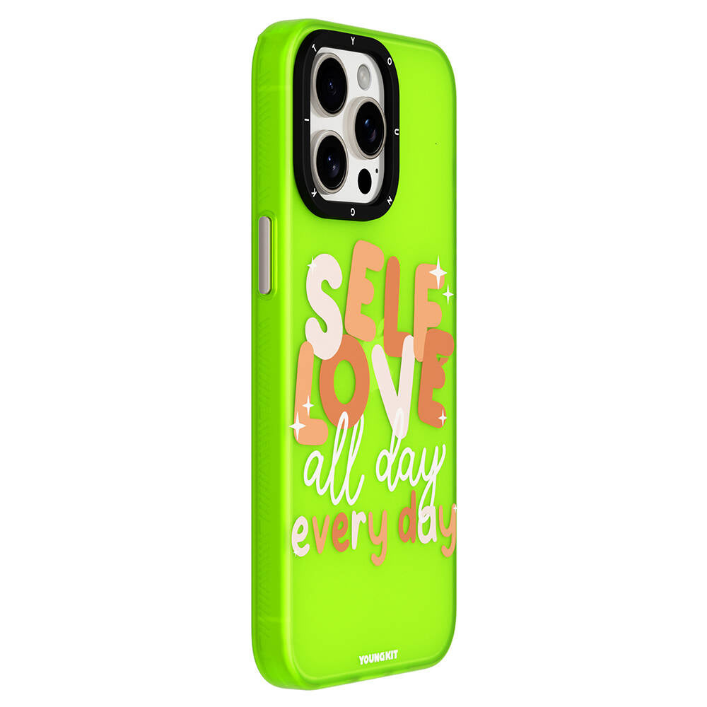 iPhone 15 Kılıf Bethany Green Tasarımlı Youngkit Sweet Language Kılıf Gri