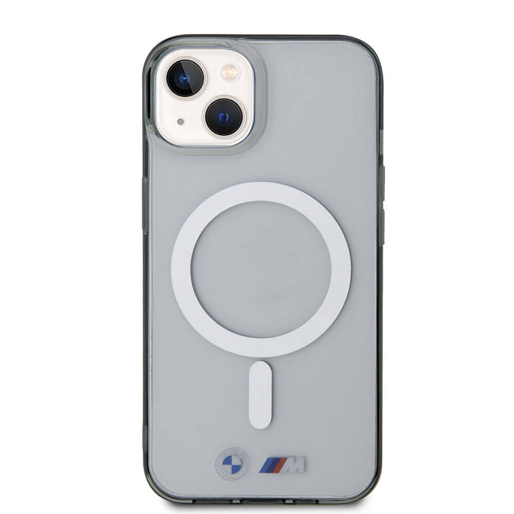 iPhone 15 Kılıf BMW Magsafe Şarj Özellikli Transparan Silver Ring Orjinal Lisanslı Kılıf Renksiz