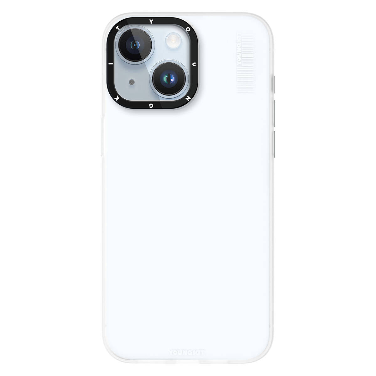 iPhone 15 Kılıf Buzlu Mat Tasarım Youngkit Hidden Sand Serisi Kılıf Beyaz