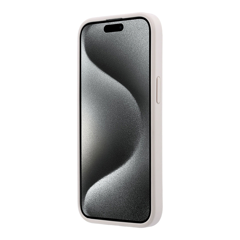 Apple iPhone 15 Kılıf Guess Orjinal Lisanslı M-safe Kabartmalı 4G Desenli Yazı Logolu Kapak