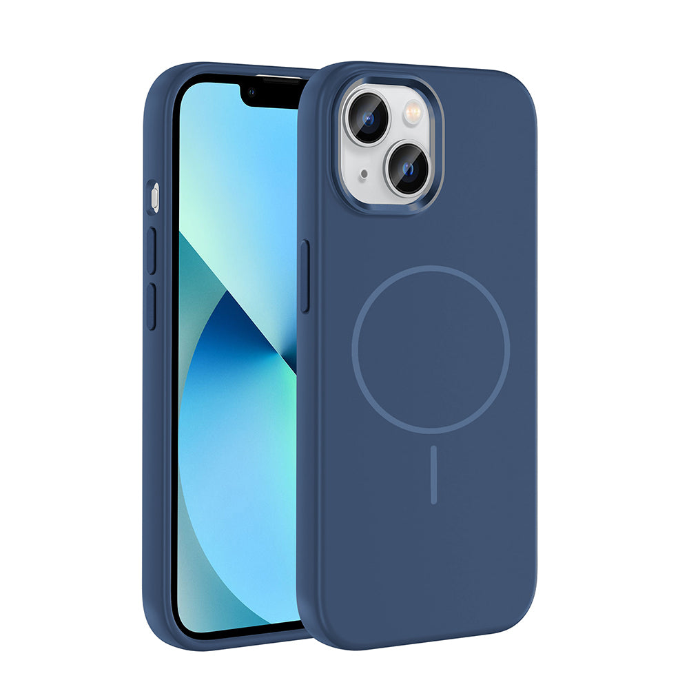 Apple iPhone 15 Kılıf M-Safe Şarj Özellikli Metal Kamera Çerçeveli Zore Edi Silikon Kapak