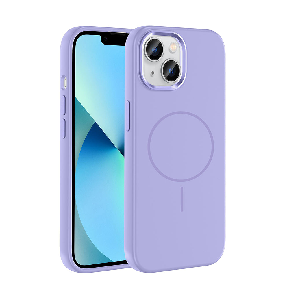 Apple iPhone 15 Kılıf M-Safe Şarj Özellikli Metal Kamera Çerçeveli Zore Edi Silikon Kapak