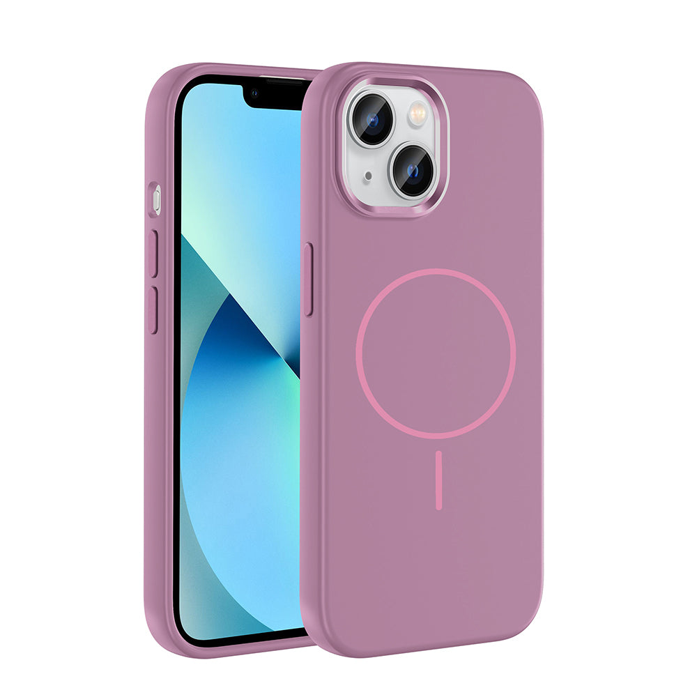 Apple iPhone 15 Kılıf M-Safe Şarj Özellikli Metal Kamera Çerçeveli Zore Edi Silikon Kapak