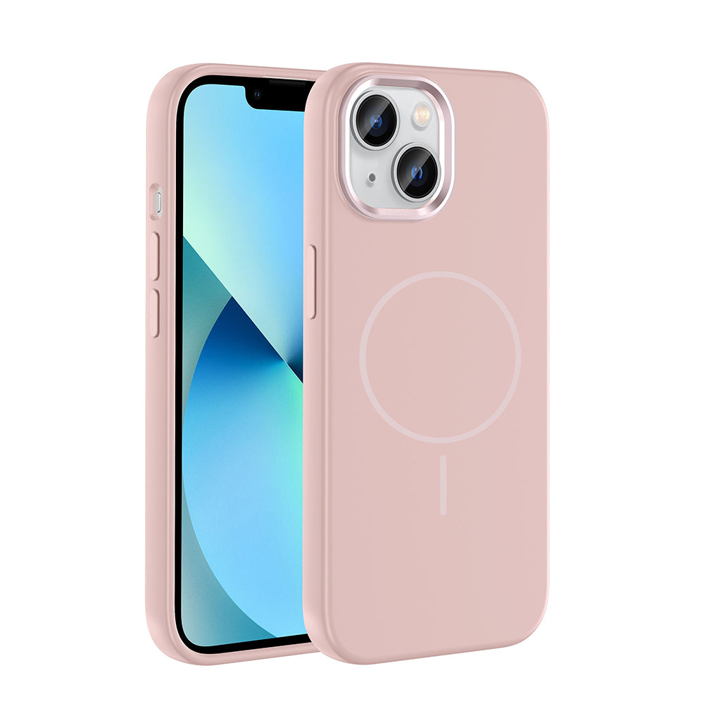 Apple iPhone 15 Kılıf M-Safe Şarj Özellikli Metal Kamera Çerçeveli Zore Edi Silikon Kapak