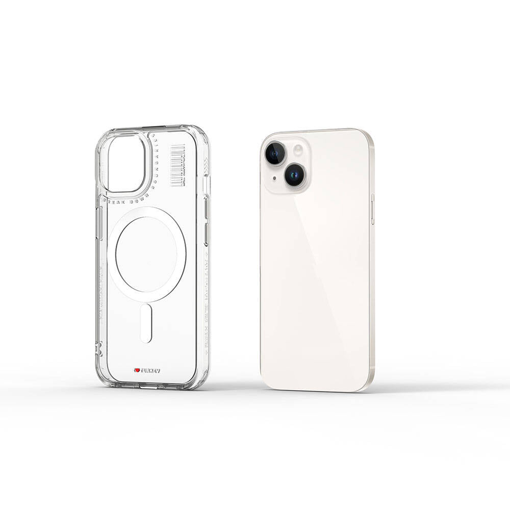 iPhone 15 Kılıf Magsafe Şarj Özellikli Şeffaf Transparan Wiwu Turkey D Serisi Kılıf Renksiz