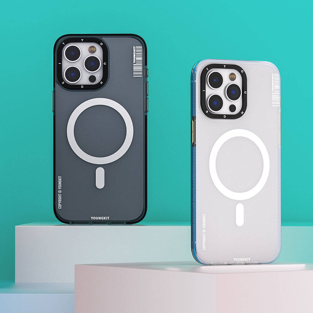 iPhone 15 Kılıf Magsafe Şarj Özellikli Youngkit Jiansha Serisi Kılıf Siyah