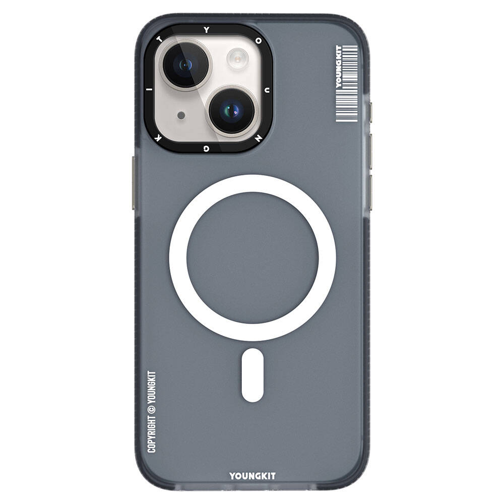 iPhone 15 Kılıf Magsafe Şarj Özellikli Youngkit Jiansha Serisi Kılıf Siyah