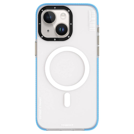 iPhone 15 Kılıf Magsafe Şarj Özellikli Youngkit Jiansha Serisi Kılıf Mavi