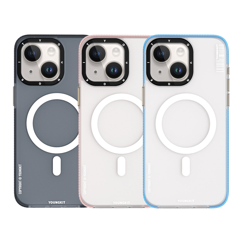 iPhone 15 Kılıf Magsafe Şarj Özellikli Youngkit Jiansha Serisi Kılıf Pembe