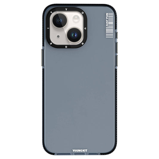 iPhone 15 Kılıf Pürüzsüz Düz Arka Yüzey YoungKit Crystal Color Serisi Kılıf Siyah