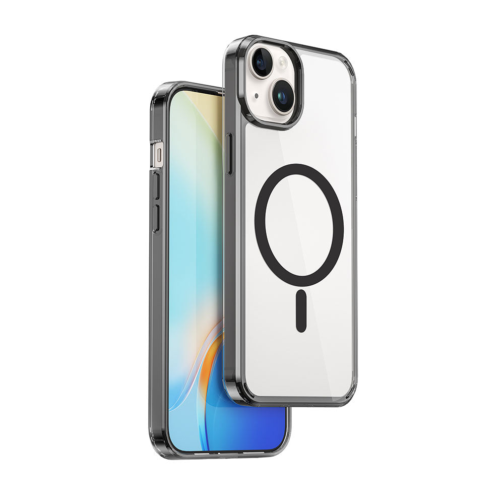 iPhone 15 Kılıf Wiwu MCC-101 Magnetic Crystal Sert PC Kılıf Siyah