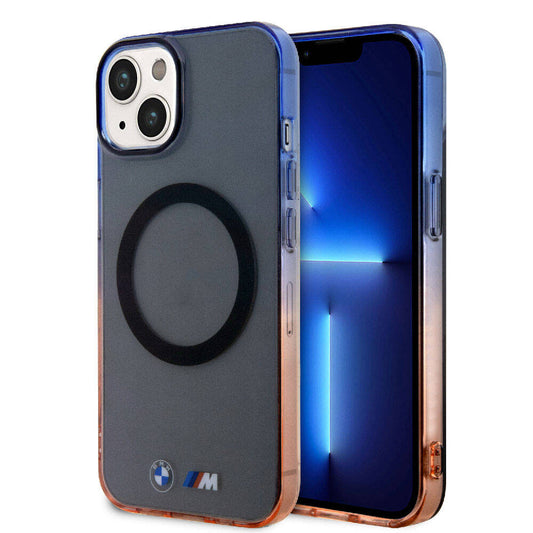 iPhone 15 Plus Kılıf BMW Magsafe Şarj Özellikli Transparan Renkli Çerçeveli Orjinal Lisanslı Kılıf Gri